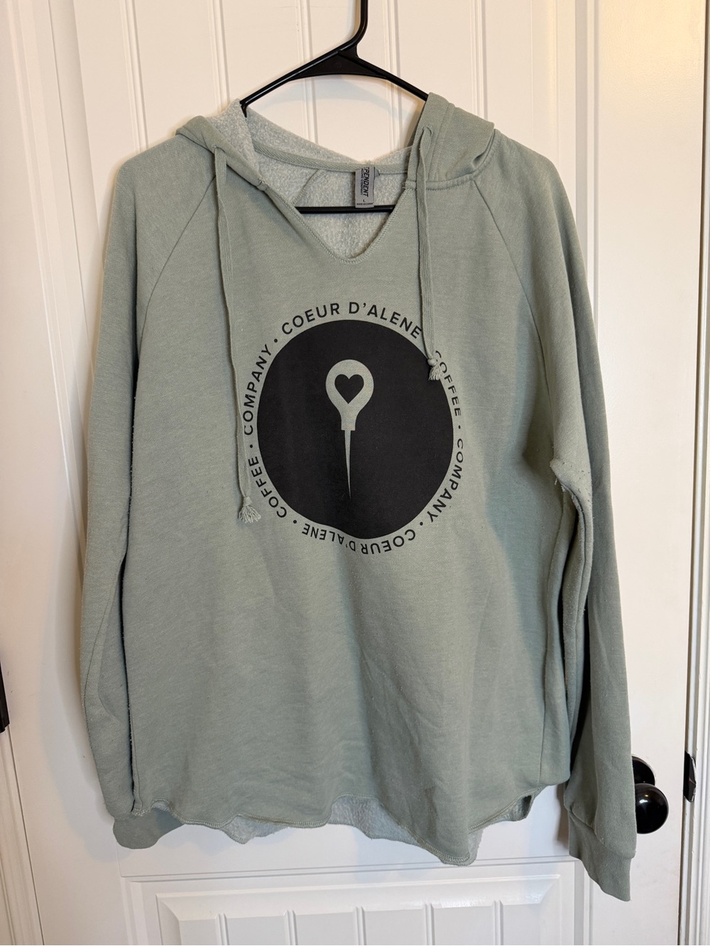 Cozy Green Coeur D'Alene Coffee Company Logo Hoodie Sweater